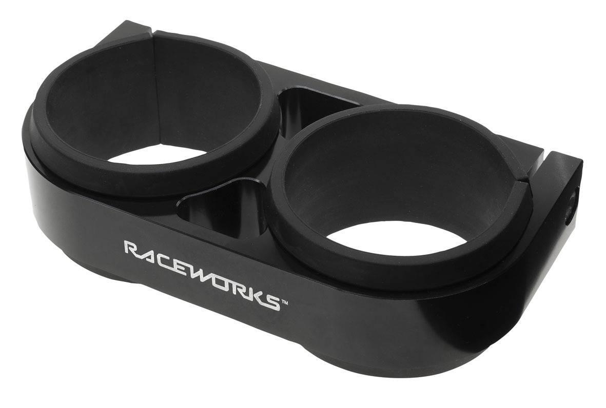 Raceworks Black Billet Twin Pump Bracket suits 044 - ALY-002BK