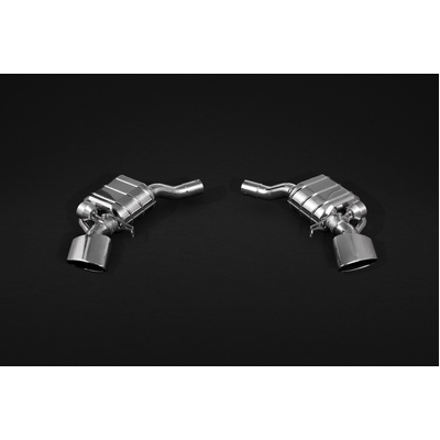 Capristo Exhaust System with middle silencer spare pipes, oval polished end pipes to suit OEM Actuators for RS5 F5 Coupé