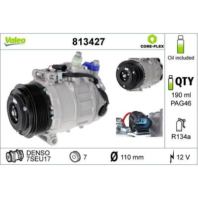 Valeo A/C Compressor for Mercedes-Benz 639/906 (7PK) - 12303211