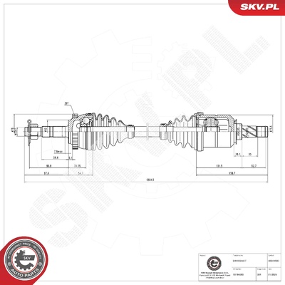 OPEL COMBO CORSA B CORSA C TIGRA TWINTOP DRIVE SHAFT | OEM 93184280