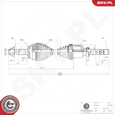 CITROEN JUMPER II FIAT DUCATO PEUGEOT BOXER DRIVE SHAFT | OEM 3273PN