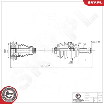 AUDI A3 SEAT LEON TOLEDO II SKODA OCTAVIA I VW BORA I GOLF IV NEW BEETLE PASSAT DRIVE SHAFT | OEM 1J0407272