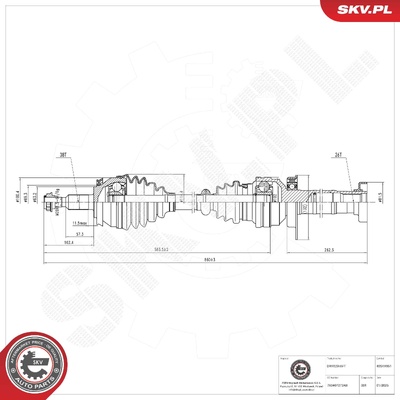 VW CALIFORNIA MULTIVAN TRANSPORTER DRIVE SHAFT | OEM 7E0407272AB