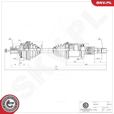 VOLVO S60 I V70 II DRIVE SHAFT | OEM 8252046