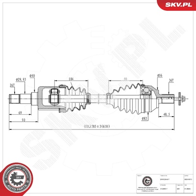 VOLVO C30 S40 II V50 DRIVE SHAFT | OEM 31259517