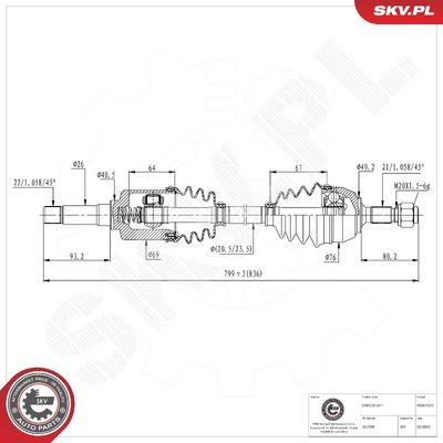 CITROEN AX SAXO PEUGEOT 106 I II DRIVE SHAFT | OEM 327000