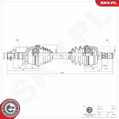 OPEL ASTRA J DRIVE SHAFT | OEM 374556