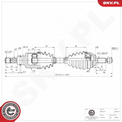DACIA LOGAN EXPRESS MCV SANDERO RENAULT CLIO II III LOGAN I MODUS DRIVE SHAFT | OEM 711497150