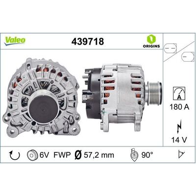 Valeo Alternator for VW PASSAT CFGB W/ST - 439718