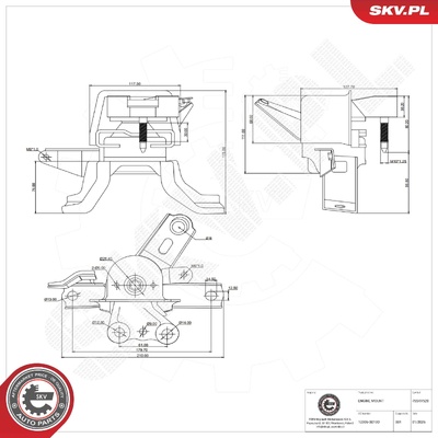 TOYOTA AURIS AVENSIS COROLLA VERSO RIGHT ENGINE MOUNTING | OEM 12305-0D100