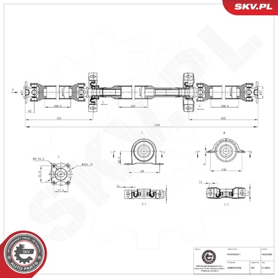MERCEDES VITO VIANO SPRINTER PROPSHAFT | OEM A6394103206
