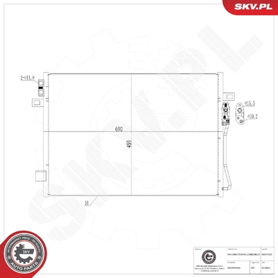 DODGE JOURNEY FIAT FREEMONT AIR CONDITIONING CONDENSER | OEM 68038244AA
