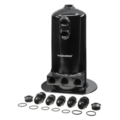 Raceworks 2.5L Surge Tank AN-8 Single/dual Outlet Black - ALY-158BK