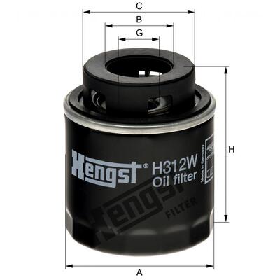 Hengst Filter Oil Filter - H312W