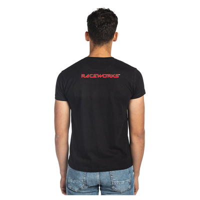 Raceworks L Black T-Shirt Short Sleeve - MER-585