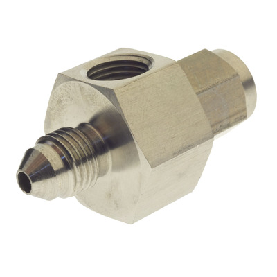 Raceworks Female Swivel to Male AN-3 Stainless with 1/8in NPT Port - RWF-140-03SS