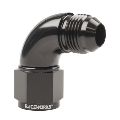 Raceworks Female To Male Swivel Elbow An-4 90Deg - RWF-143-04BK