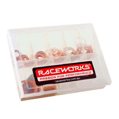 Raceworks Copper Wa - SHEr Kit 10 of Each Size 8mm to 18mm 70pc - RWF-179-KIT