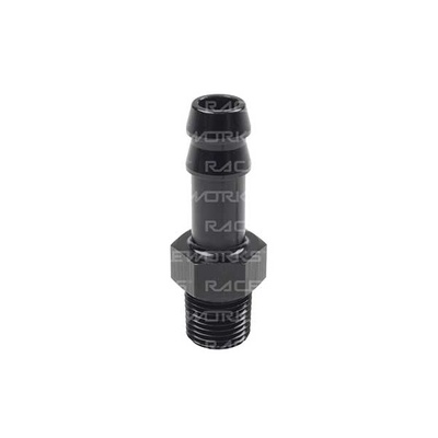 Raceworks Male NPT 1/8in to 3/16in Barb - RWF-421-02-03BK