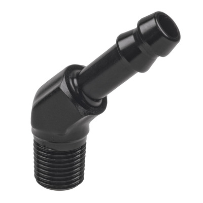 Raceworks Male NPT 1/8in to 1/4in AN-4 Barb 45deg - RWF-422-02-04BK