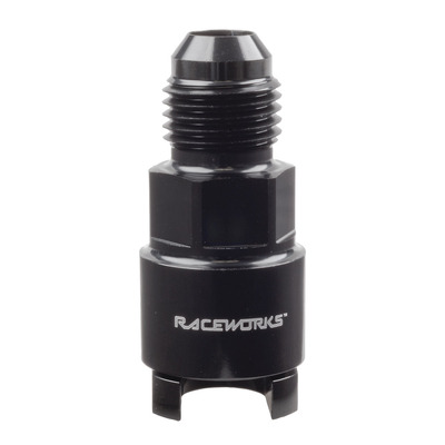 Raceworks AN-8 to 3/8in All Billet Female EFI Quick Connect - RWF-805-08-06BK