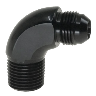 Raceworks AN-8 Male Flare to NPT 1/2in 90deg - RWF-822-08-08BK
