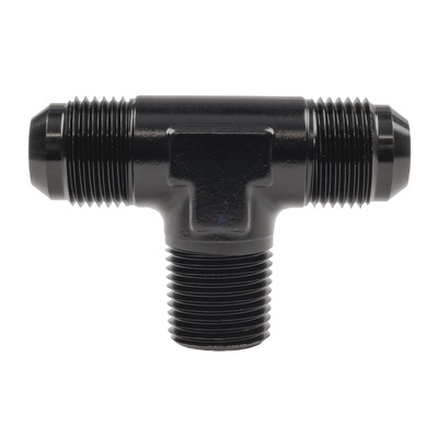 Raceworks Tee AN-12 3/4inNPT on Branch - RWF-825-12BK