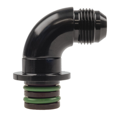 Raceworks 6r Trans- MISsion Adapter AN-8 90deg 18.8mm OD - RWF-922-6R-08BK