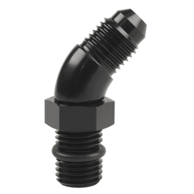 Raceworks AN-8 45deg ORB to Male Flare Adapter - RWF-923-08BK
