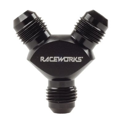 Raceworks Y Block Male Flare an Thread 3 x AN-3 - RWF-930-03-03BK