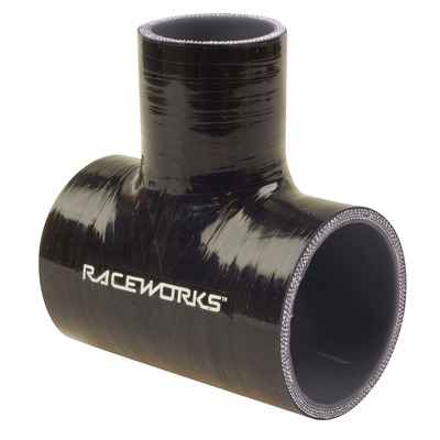 Raceworks Hose Tee 2.25in ID 1.5in Spout Black SHT-225150BK