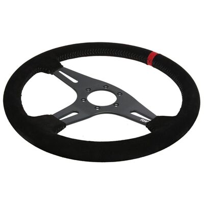 Raceworks 350mm Suede Steering Wheel Flat With Black Stitching - VPR-195BK