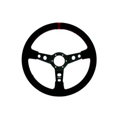 Raceworks 350mm Suede Steering Wheel - With Orange Stitching - VPR-197OR